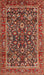 Machine Washable Traditional Tomato Red Rug, wshtr2564