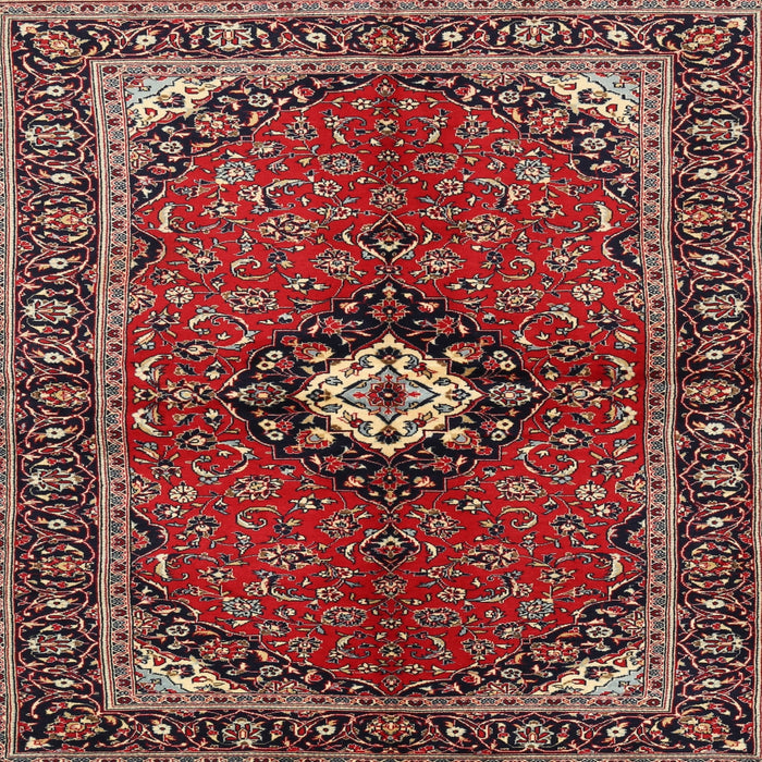 Square Traditional Orange Salmon Pink Persian Rug, tr2566
