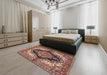 Traditional Saffron Red Medallion Rug in a Bedroom, tr2567