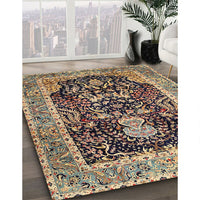 Traditional Dark Brown Animal Rug, tr2569