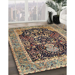 Machine Washable Traditional Dark Brown Rug in a Family Room, wshtr2569