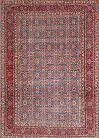 Machine Washable Traditional Brown Red Rug, wshtr256