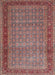 Machine Washable Traditional Brown Red Rug, wshtr256