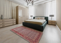 Traditional Brown Red Persian Rug in a Bedroom, tr256