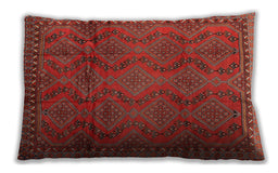 Traditional Classic Rectangular Red Lumbar Throw Pillow, 13 inch by 19 inch, lbtr2571