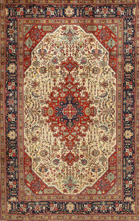 Machine Washable Traditional Saffron Red Rug, wshtr2573