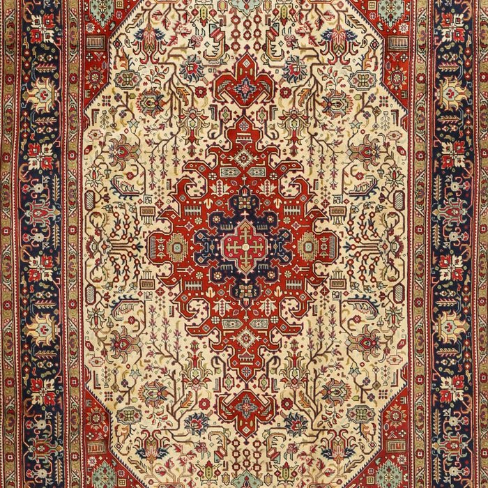 Traditional Saffron Red Medallion Rug, tr2573