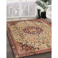 Traditional Sandy Brown Medallion Rug, tr2574