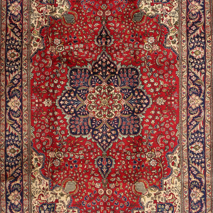Traditional Saffron Red Medallion Rug, tr2575