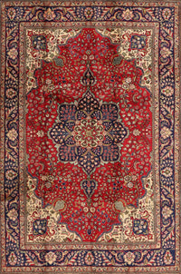 Machine Washable Traditional Saffron Red Rug, wshtr2575