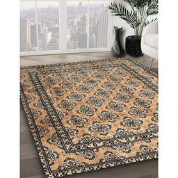 Traditional Dark Brown Persian Rug in Family Room, tr2576