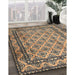 Traditional Dark Brown Persian Rug in Family Room, tr2576