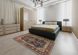 Traditional Brown Persian Rug in a Bedroom, tr2577