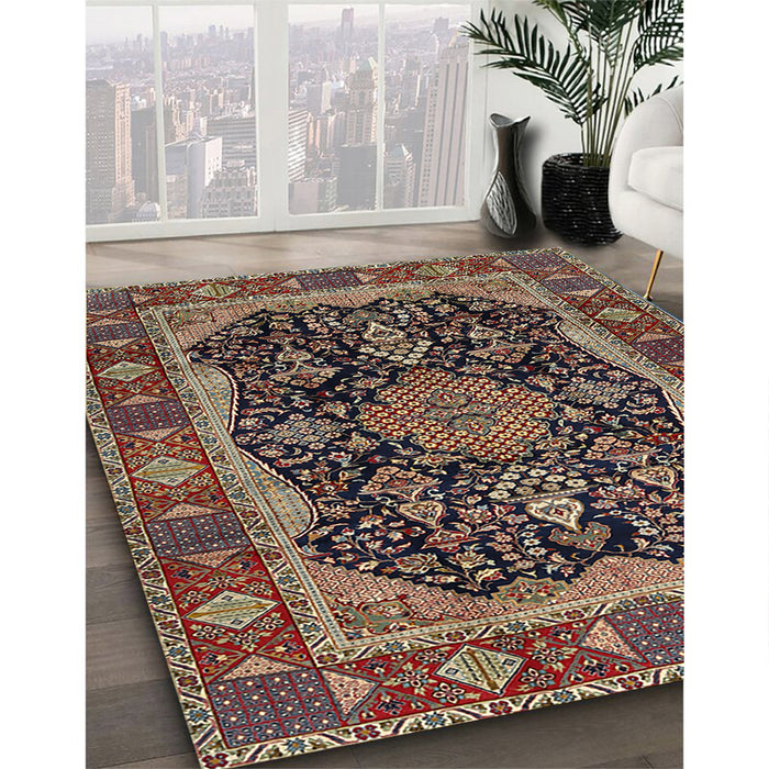 Traditional Brown Persian Rug in Family Room, tr2577