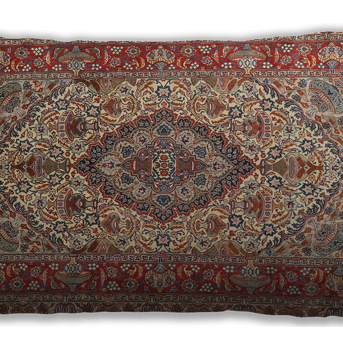 Traditional Classic Rectangular Brown Red Lumbar Throw Pillow, 13 inch by 19 inch, lbtr257