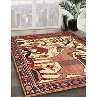 Traditional Saffron Red Animal Rug, tr2580