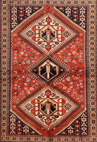 Machine Washable Traditional Tomato Red Rug, wshtr2581