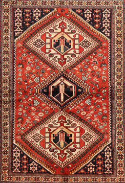 Machine Washable Traditional Tomato Red Rug, wshtr2581
