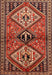 Machine Washable Traditional Tomato Red Rug, wshtr2581