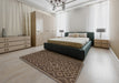 Machine Washable Traditional Brown Rug in a Bedroom, wshtr2582