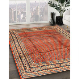 Traditional Brown Persian Rug in Family Room, tr2584