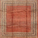 Round Machine Washable Traditional Peru Brown Rug, wshtr2584