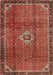 Machine Washable Traditional Orange Salmon Pink Rug, wshtr2585