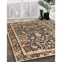 Traditional Dark Brown Animal Rug, tr2587