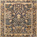 Square Traditional Dark Brown Animal Rug, tr2587