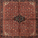 Square Traditional Saffron Red Persian Rug, tr2588