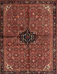 Machine Washable Traditional Saffron Red Rug, wshtr2588