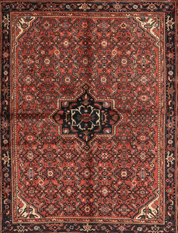 Machine Washable Traditional Saffron Red Rug, wshtr2588