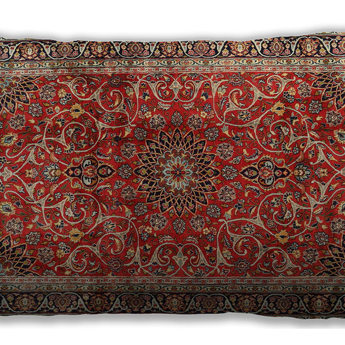 Traditional Classic Rectangular Tomato Red Lumbar Throw Pillow, 13 inch by 19 inch, lbtr2589