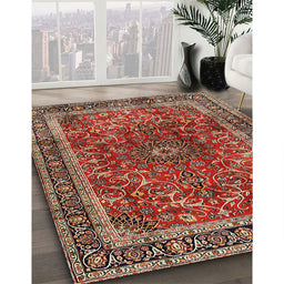 Traditional Red Persian Rug in Family Room, tr2589