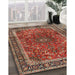 Machine Washable Traditional Tomato Red Rug in a Family Room, wshtr2589