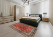 Machine Washable Traditional Tomato Red Rug in a Bedroom, wshtr2589