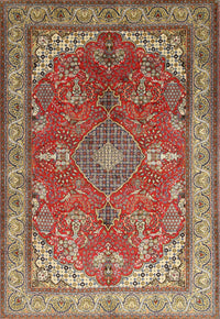 Machine Washable Traditional Tomato Red Rug, wshtr258