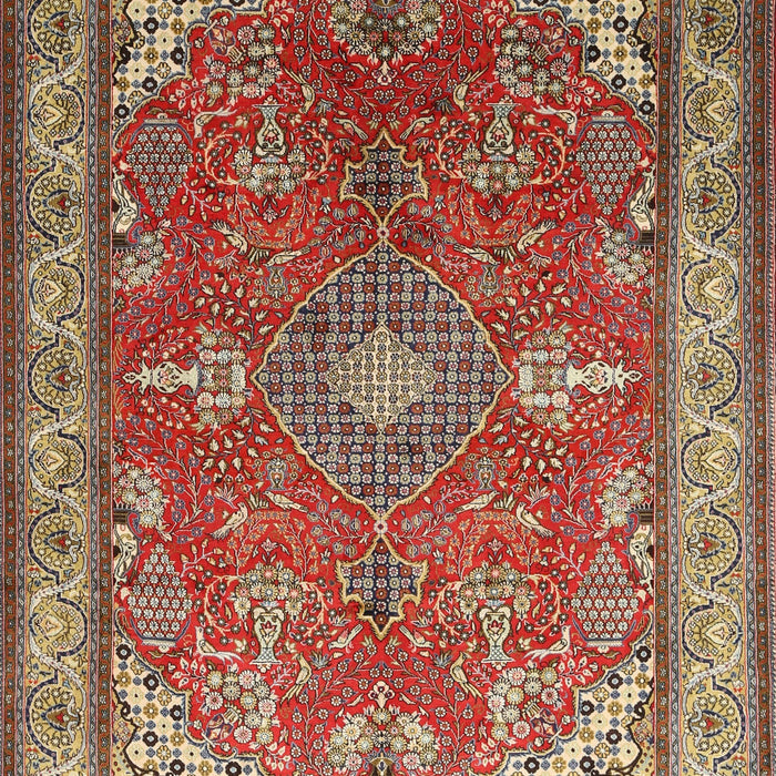 Machine Washable Traditional Tomato Red Rug, wshtr258