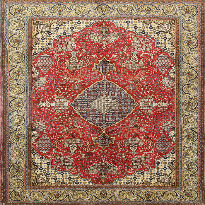 Square Traditional Red Medallion Rug, tr258