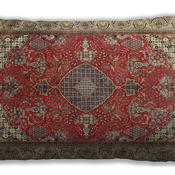 Traditional Classic Rectangular Tomato Red Lumbar Throw Pillow, 13 inch by 19 inch, lbtr258