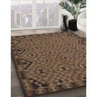 Traditional Dark Gold Brown Southwestern Rug, tr2594