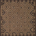 Square Traditional Dark Gold Brown Southwestern Rug, tr2594