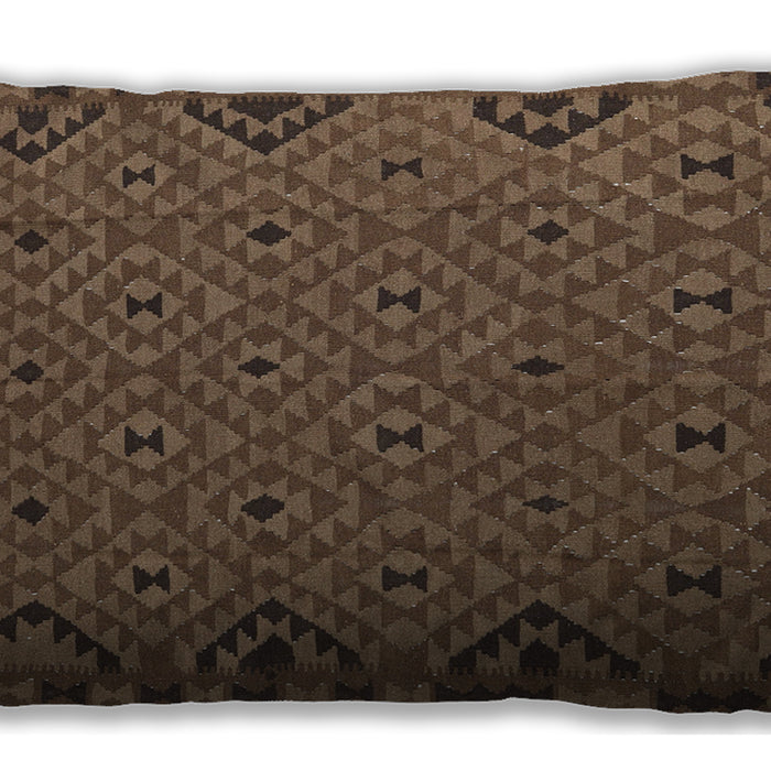 Traditional Classic Rectangular Dark Gold Brown Lumbar Throw Pillow, 13 inch by 19 inch, lbtr2594