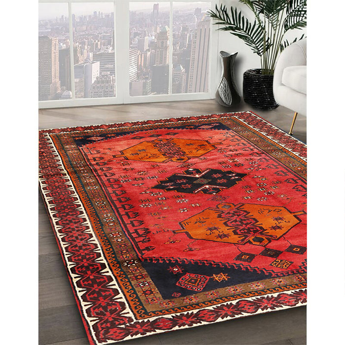 Traditional Red Persian Rug in Family Room, tr2596
