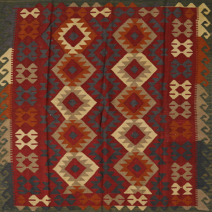 Square Traditional Reddish Brown Southwestern Rug, tr2597