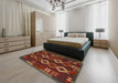 Traditional Reddish Brown Southwestern Rug in a Bedroom, tr2597