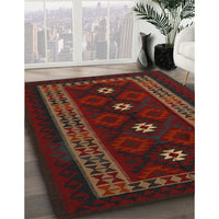 Traditional Dark Brown Southwestern Rug, tr2599