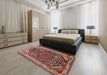 Machine Washable Traditional Saffron Red Rug in a Bedroom, wshtr259