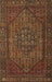 Machine Washable Traditional Night Red Rug, wshtr25