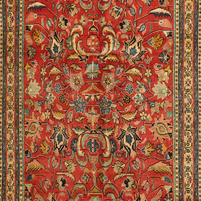 Machine Washable Traditional Tomato Red Rug, wshtr2600